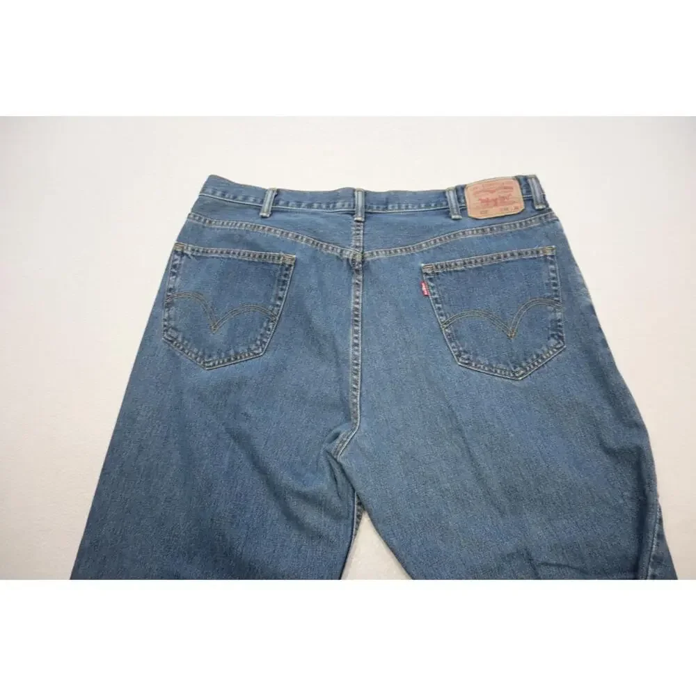 Levi's 550 Relaxed Fit Straight Blue Denim Jeans‎ Rugged Mens Sz 42 x 30